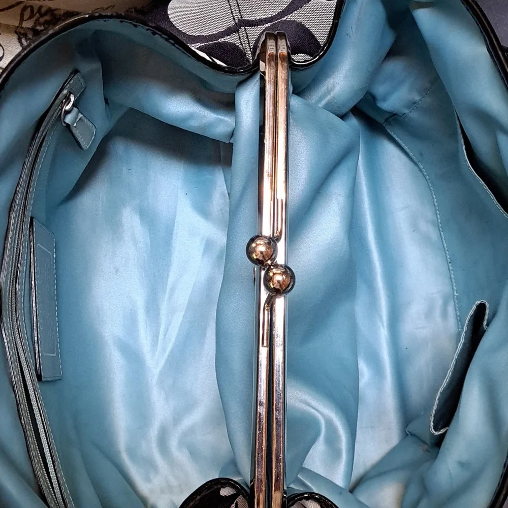 Coach Black and Tan Signature Satchel. CLOSET CLOSING SALE.